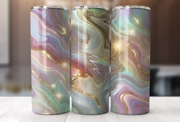 Download Pastel Opal Marble Gold Glitter Tumbler - Premium Resources
