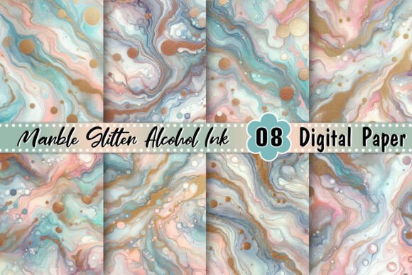 Download Marble Pastel Glitter Alcohol Ink Bundle - Premium Resources