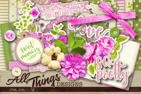 Download So Pretty Digital Scrapbook Kit - Digital scrapbook Collection